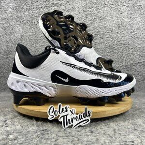 Nike Alpha Huarache Elite 4 Low MCS Baseball SZ 9 Men White Black FD6255-108
